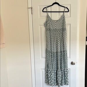 Boden Strappy Jersey Green Patterned Maxi Dress Great Condition Size US 16/18R